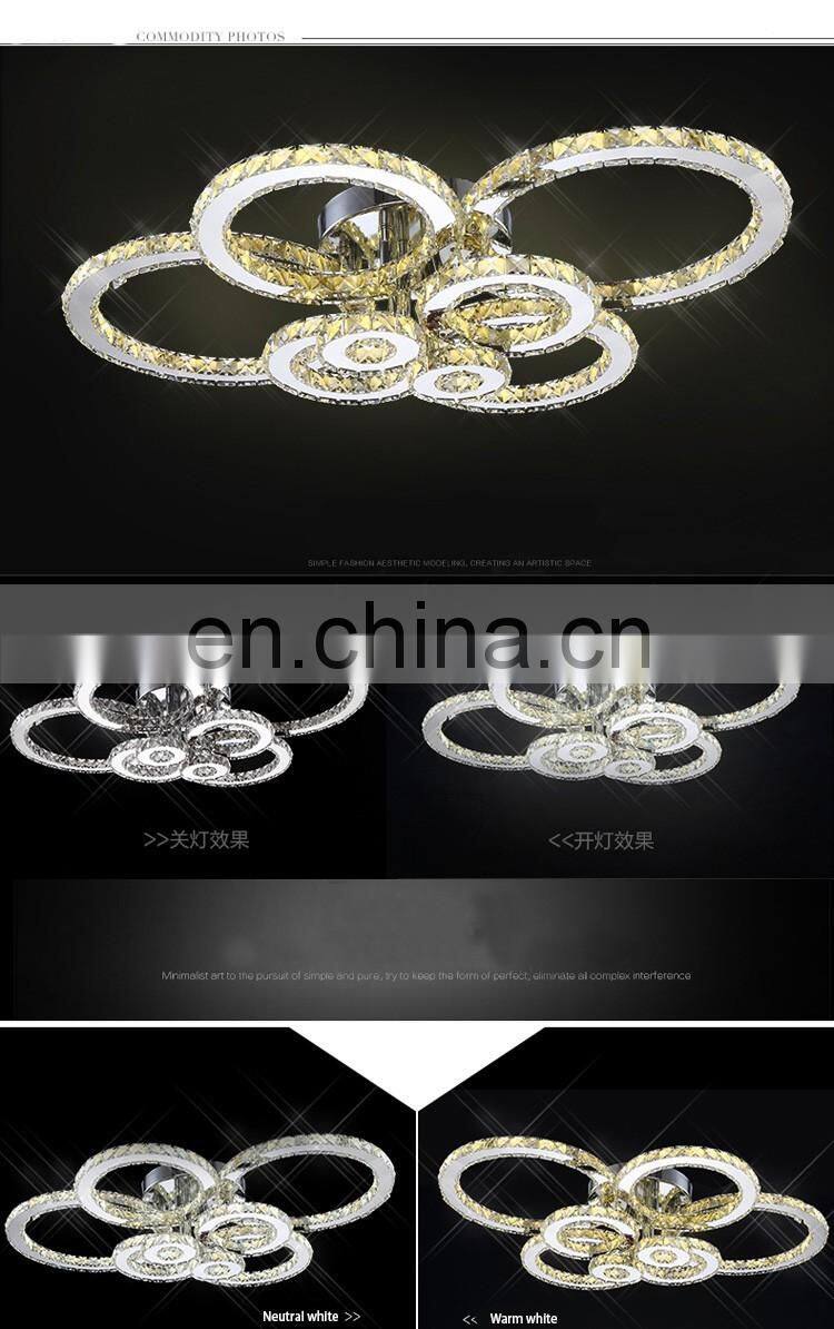 LED ring crystal living room lamp light luxury ceiling lamp simple modern creative luxury lamps
