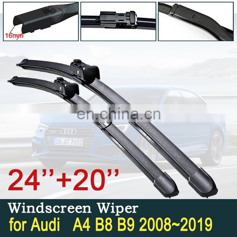 for Audi A4 B8 B9 2008~2019 Car Wiper Blades Front Windscreen Windshield Wipers Car Accessories 2009 2010 2015 2016 2017 2018