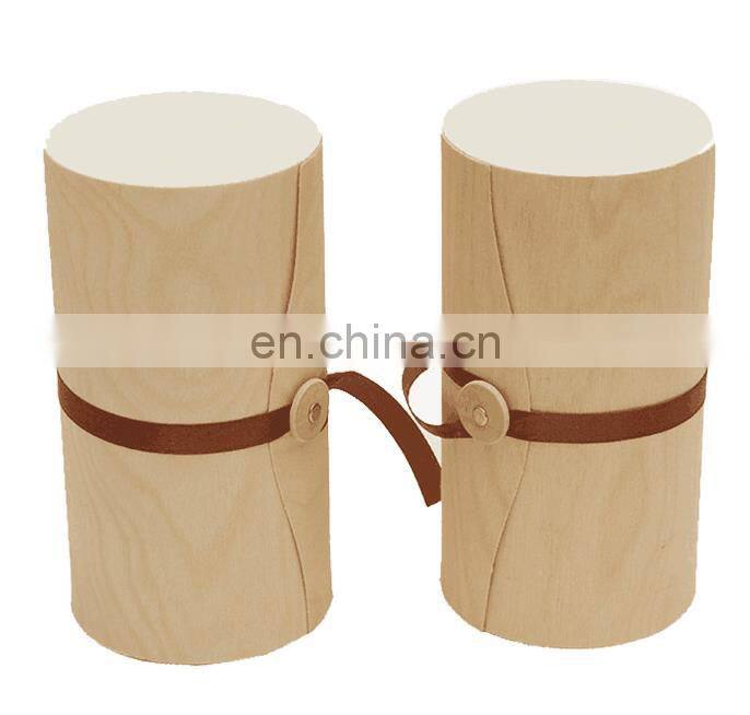 Rectangular wooden bamboo gift packing box with hinged lids
