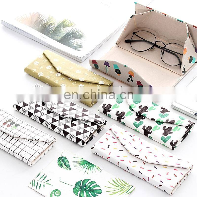 Lovely Fold Up Sunglasses Case Protect Light Triangular Glasses Eyeglass Protector Box