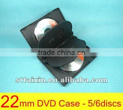 22mm plastic multi dvd box with 2trays for 5discs / 6discs