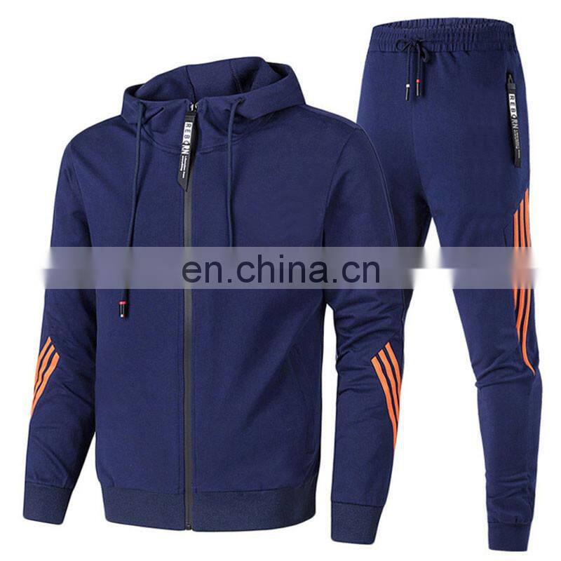 Hot sale new year christmas sale 2-pieces colour block hoodie plus size clothes sports suit custom men's hooded suit
