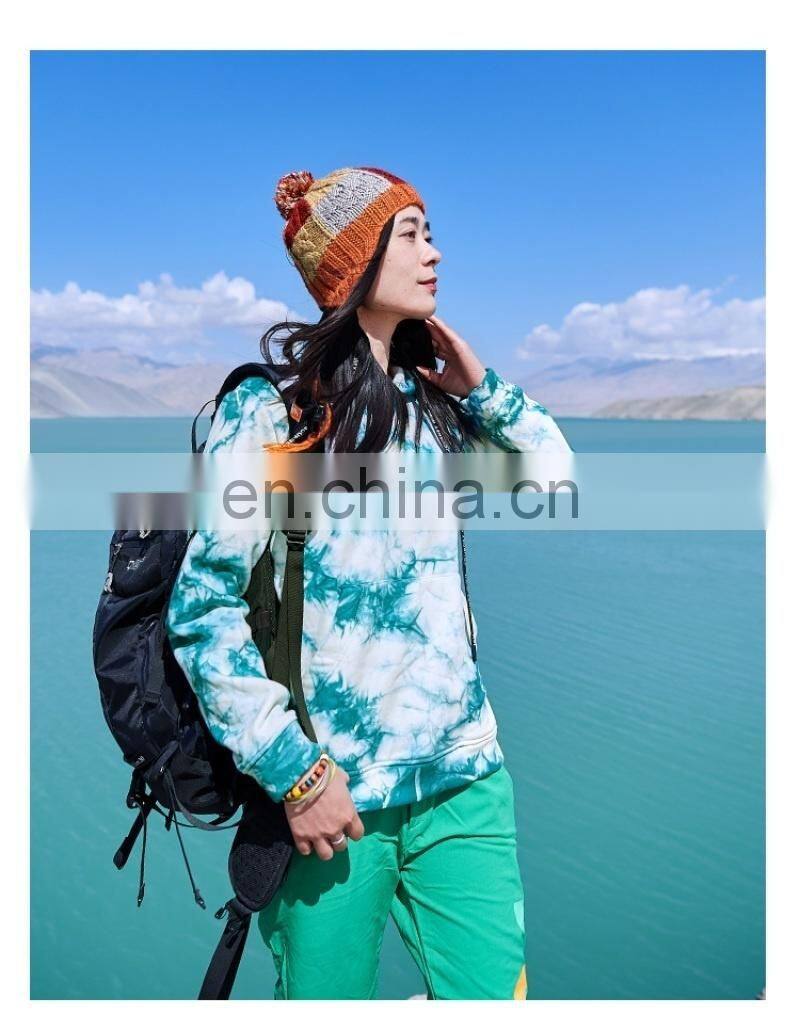 Customized plus size retro tie-dye T-shirt star gradient hooded sweater