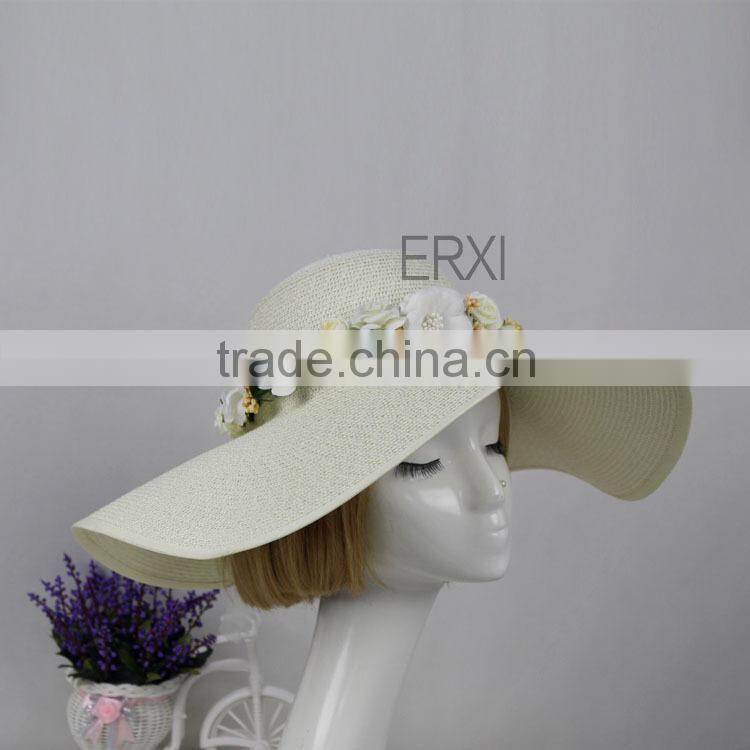 Wholesale Womens' Wide Brim Straw Hat Summer Beach Straw Hat Cheap
