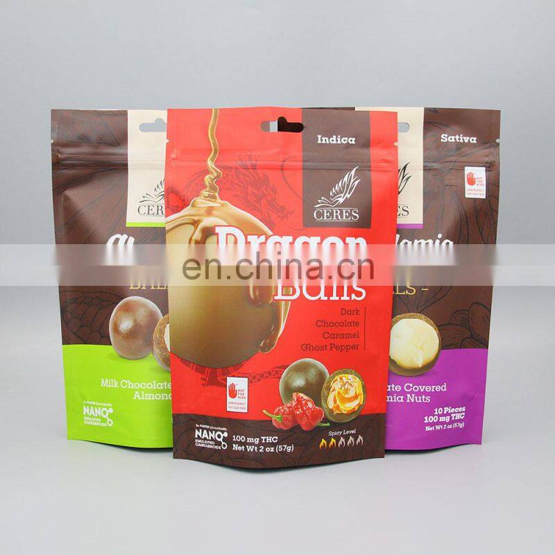 zip lock chocolate packing bags / stand up pouch for chocolate