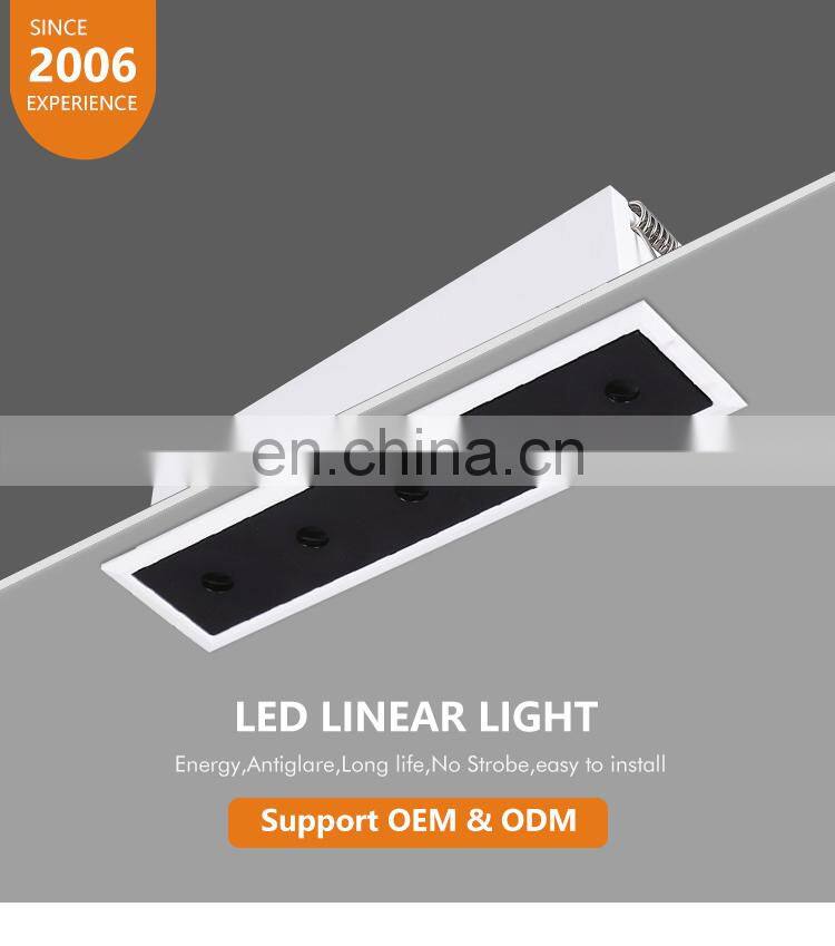 High Quality Dimmable Recessed Showroom Hospital Office Mini Spot Light LED Linear Downlight