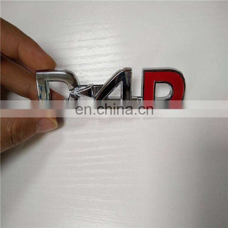 Customized Chrome Red Plastic ABS Logo 3D Car Emblem Badge Sticker