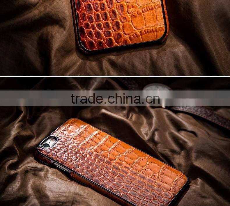 High quality embossed crocodile leather case for iphone 6 plus