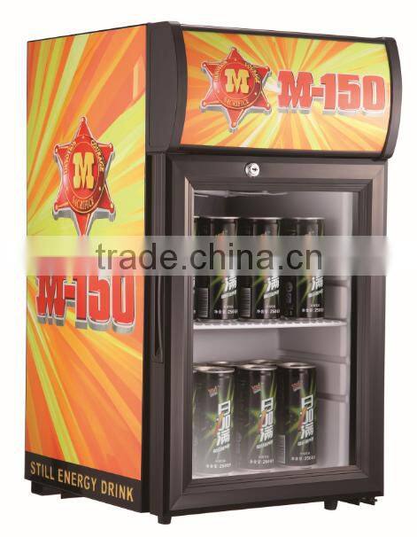 countertop refrigerator glass door fridge beverage display cooler