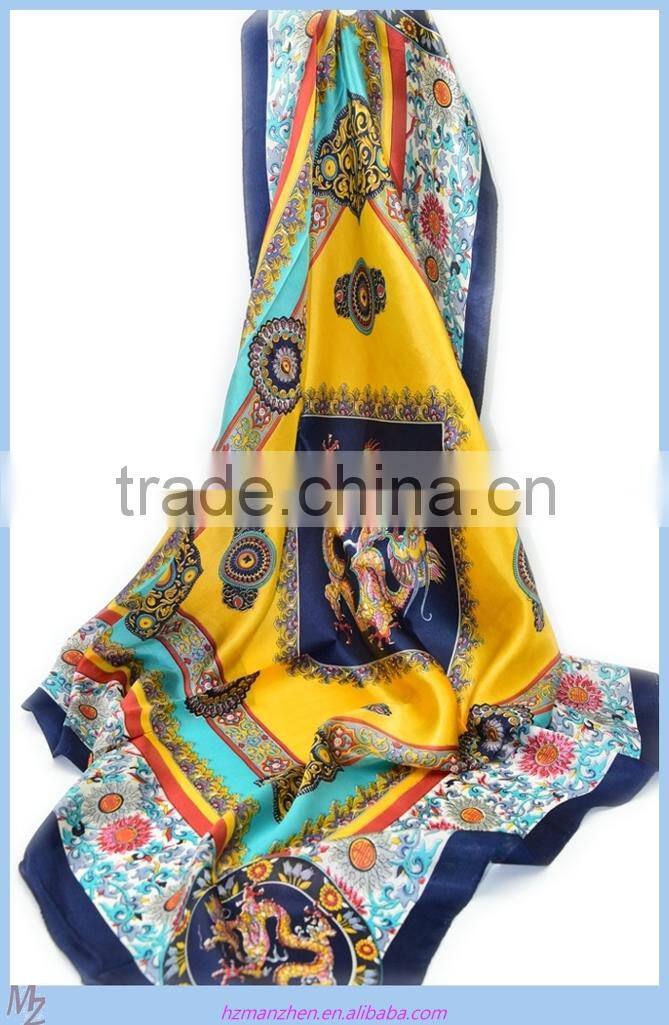 Women Silk Scarves Fashion Head muslim shawl