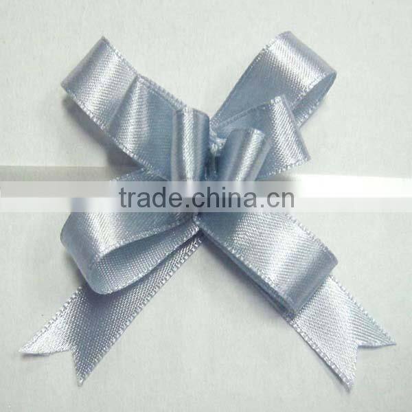 Wholesale Satin Printing Ribbon Bow for Gift Box, PP Butterfly Pull Bow Printing with White Logo