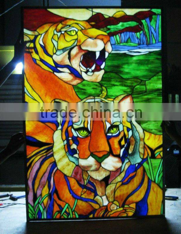 unique art glass sheet/frosted acid etched art glass