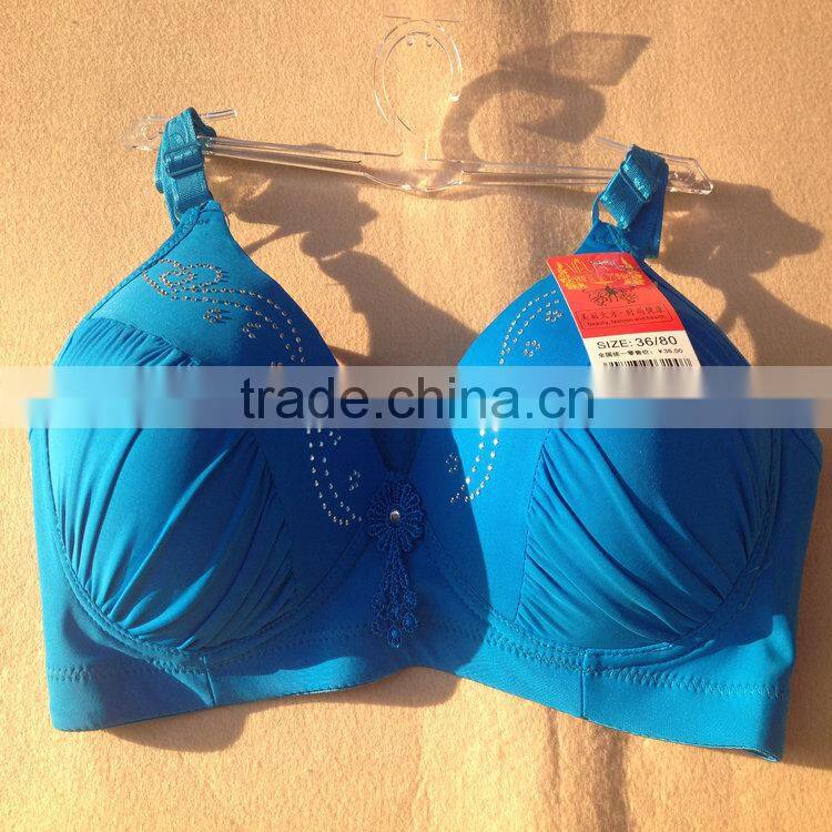 1.12USD Year 2015 Newest Design 36-42 D Cup Factory Sell High Quality Big Size Diamond Push Up Bras/Bra Models (gdwx293)