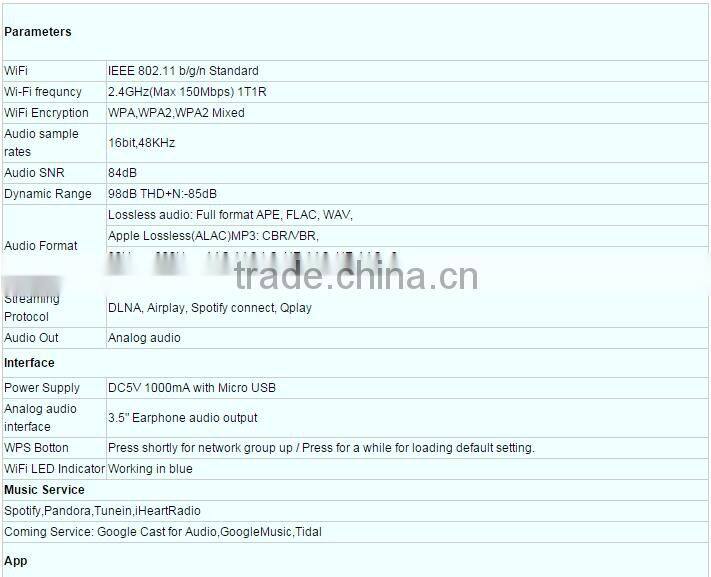 2016 New arrival !!! Wireless Multi-Room Sound Streamer M5 wifi music receiver