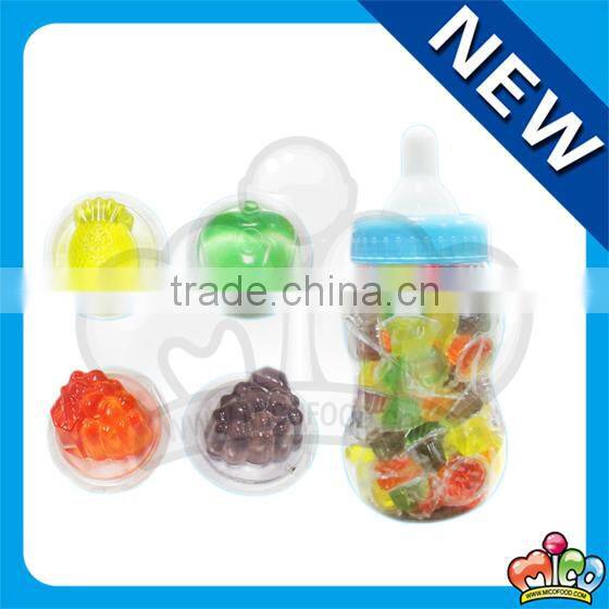 fruit shaped cup jelly in nipple bottle