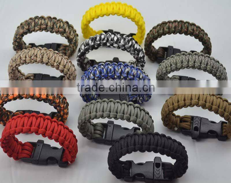 fashion wholesale paracord bracelet gold clasp with black and red rope