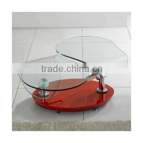 MDF board and modern glass top coffee table