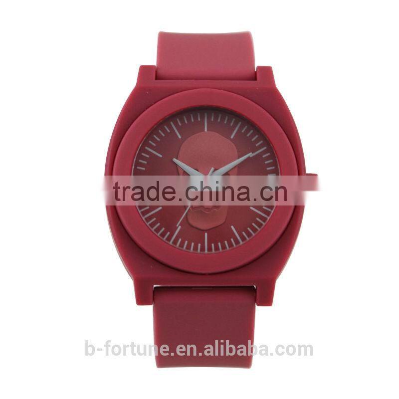 FT1203C_DR 3 hands PU strap Crossbone Pirate quartz Skull image watch