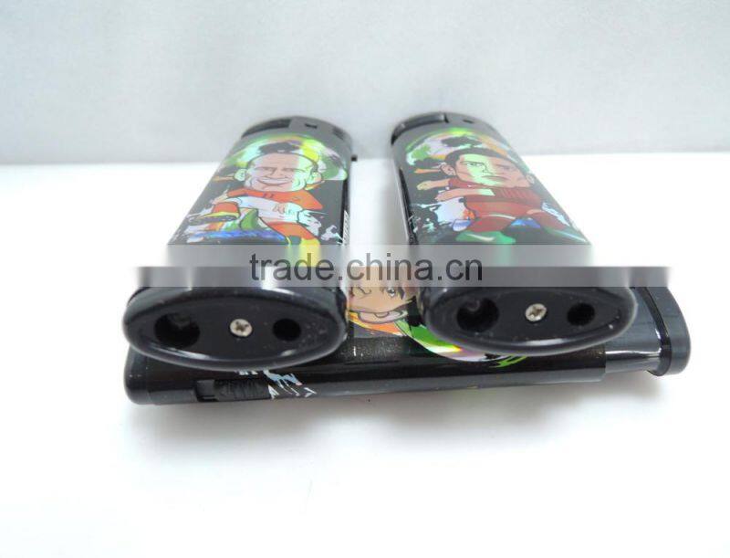 big electronic windproof cigarette lighter wrap custom picture led projection lighter