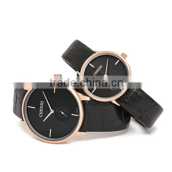 2016 Men Quartz Stainless Steel Back Geniune Leather Wrist Watch