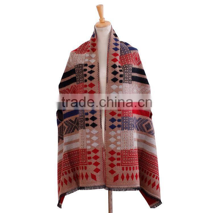 Winter Warm Fashion Ladies Cashmere Tartan Shawl Scarf Manufacturer