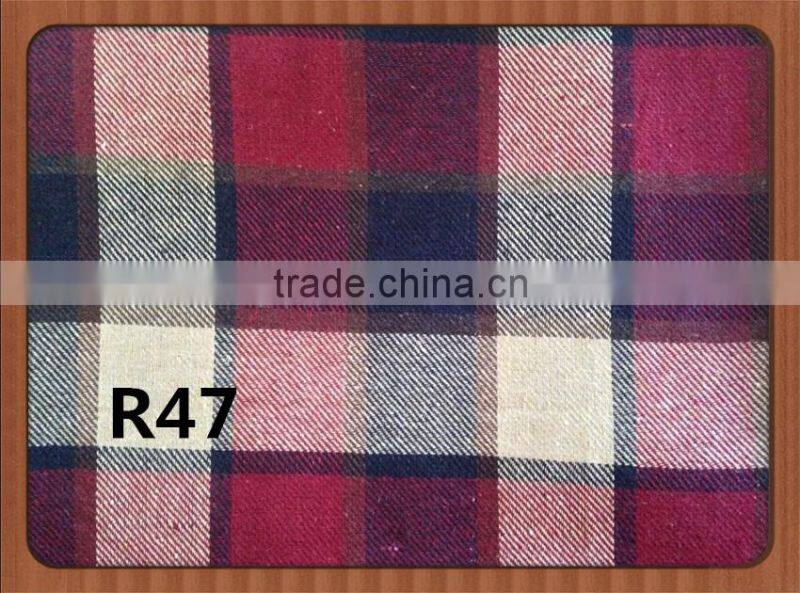 48.4%polyester New style 101, green black check cotton shirt flannel fabric