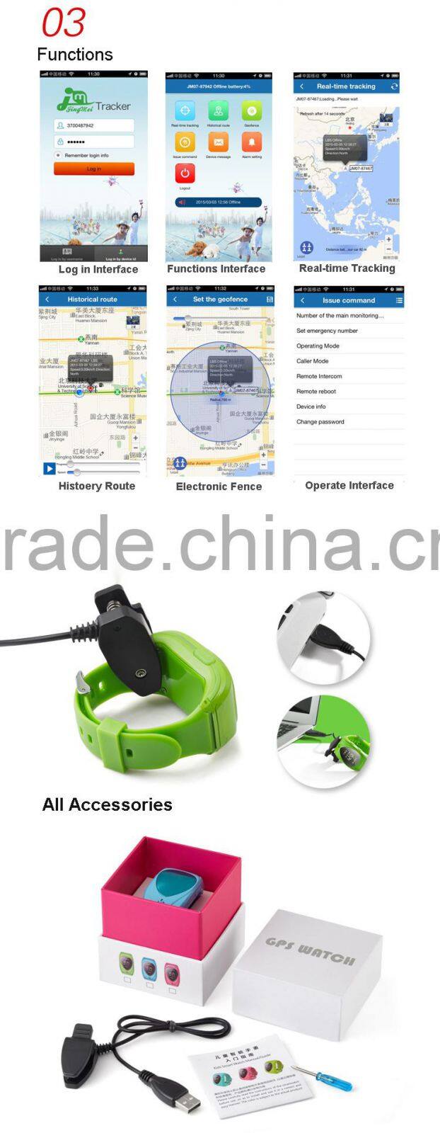 Wrist watch GPS tracking device for kids