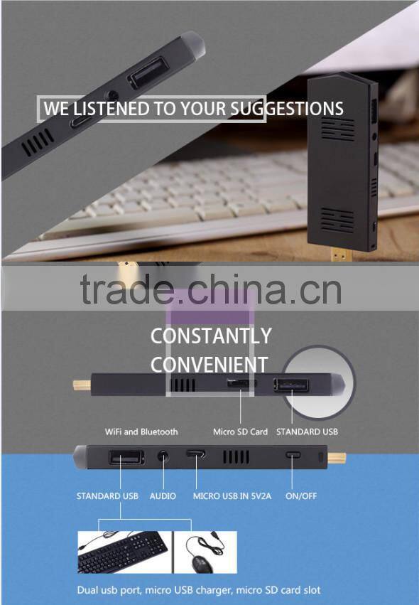 New Arrival Meegopad T02 PC Stick Windows8.1(dual os)OR UBUNTU update win10 Dimension 110mmX43mmX9.9mm Mini PC