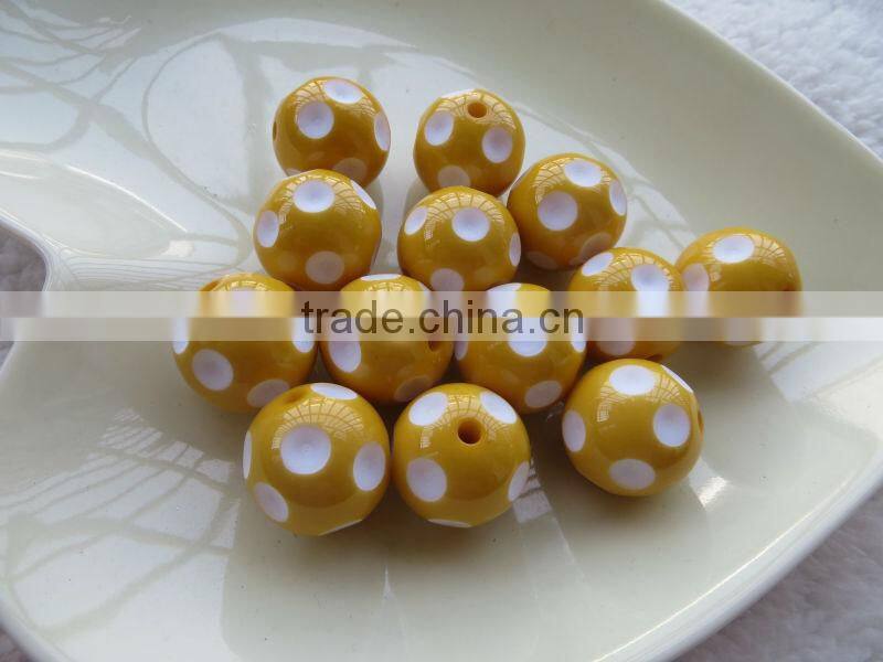 Black 12mm to 24MM Hot Fashion Chunky Acrylic Resin Polka Dip Dot Beads for chunky bead necklace for little girl
