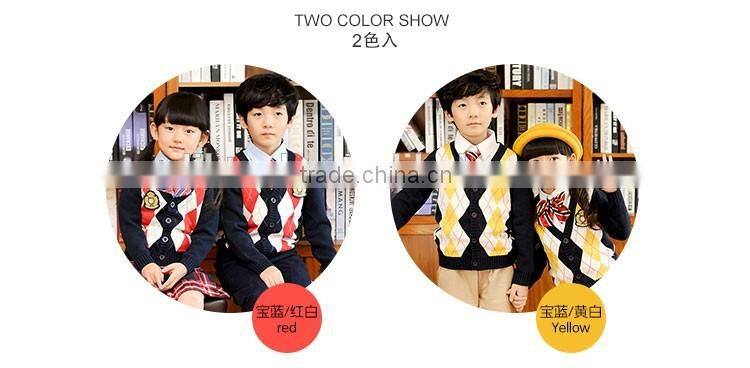 2016 Fashion spring kids school uniforms for sweater korean girls high school uniform wholesale primary school uniform(ulik-006)