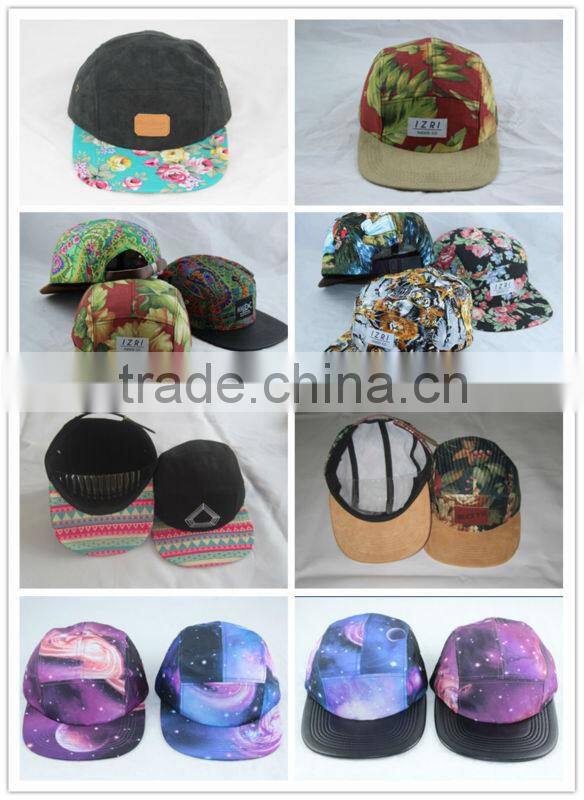 2014 hot kid cap/red pu leather brim cap/custom 5 panel camp cap /pattern cap / snapback cap/ OEM custom front logo patch cap