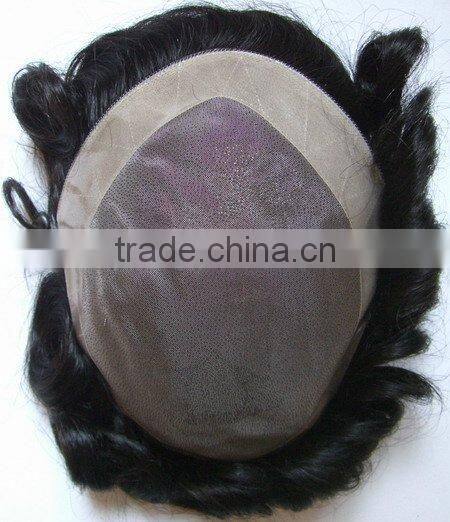 100% Indian hair thin skin invisible toupee for men in stock