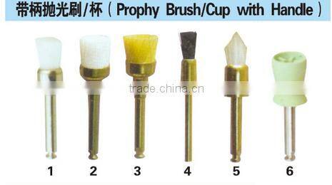 Prophy brush / cup with holder, dental handpiece bowl brush, flat brush for polishing