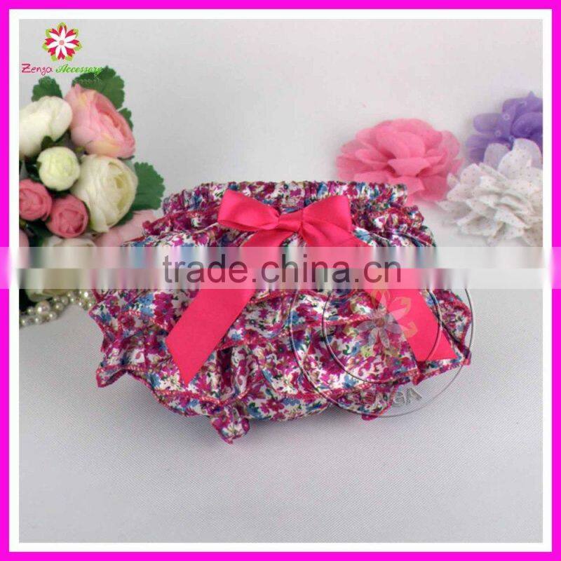 Fashion zebra print baby bloomers girls satin diaper cover nappy cover
