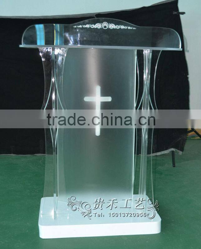 Factory price clear acrylic church pulpit modern plexiglass church pulpit
