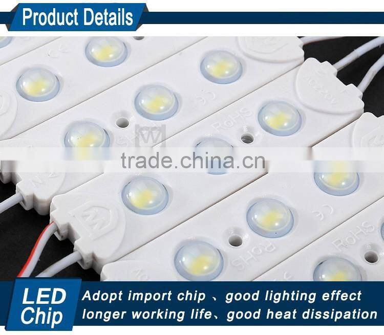 Most stable Voltage AC 220V led module 1.5w 165Lm optical lens 160 degrees good quality smd 5730 3 leds injection module