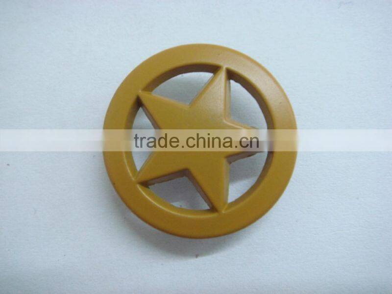 20mm five star design metal snap button with yellow color for kids