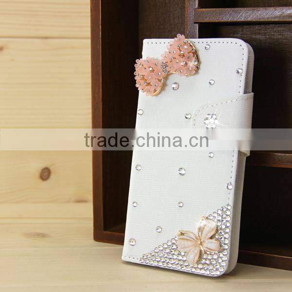 New Fashion Handmade Luxury Wallet For iPhone6 Leather Case Flip Diamond Covers