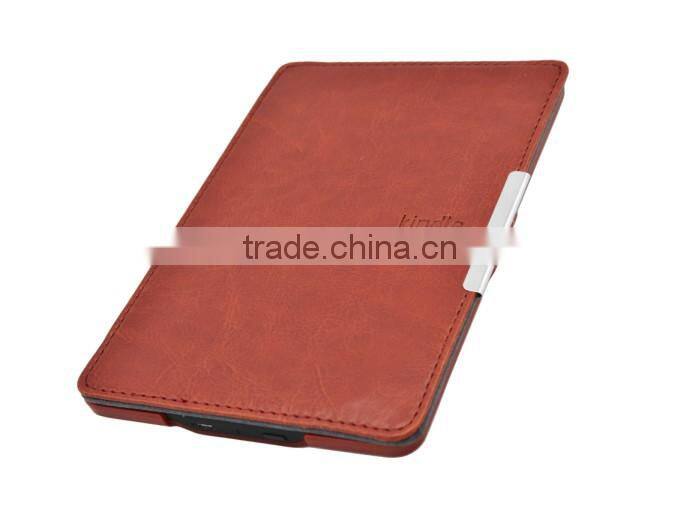 Factory leather PU for kindle paperwhite case, book cover case For paperwhite