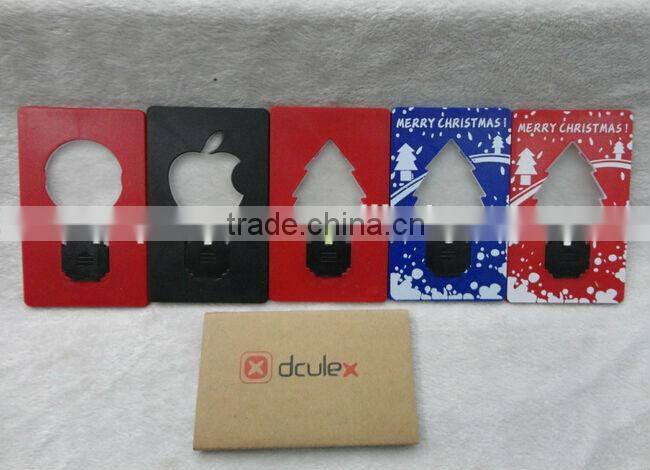 Christmas tree mini pocket credit card LED lamp as Christmas gift