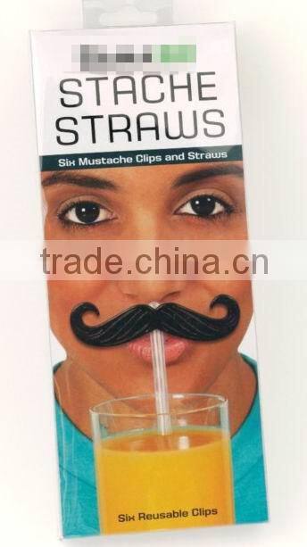 Drinking straws with mustache