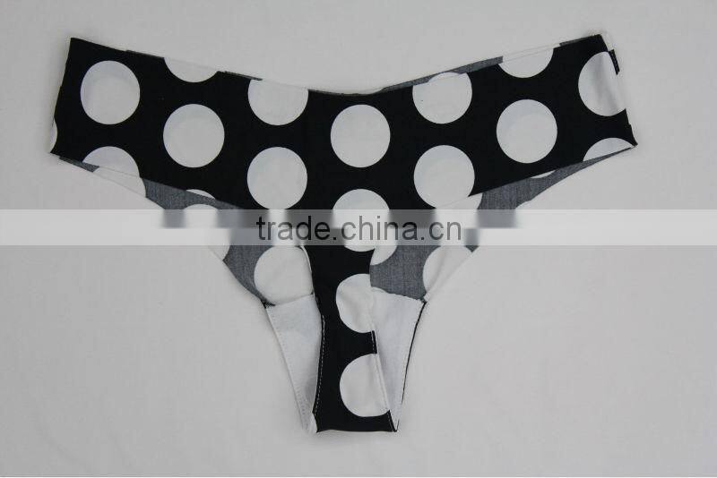 One Piece Ladies Sexy Dot Print Seamless Laser Cut Thong