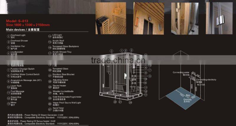 Dry and wet steam room S-013