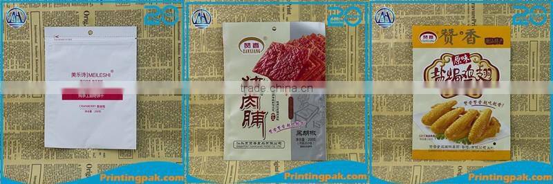 Snack Use and BOPA+PE Plastic Material three side sealed packaging bag