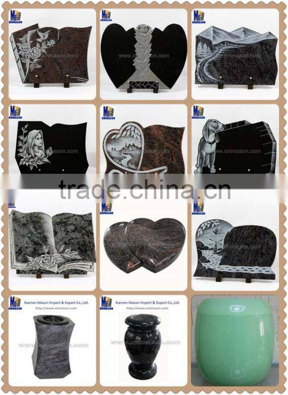 Granite plaque funeral with line engarving