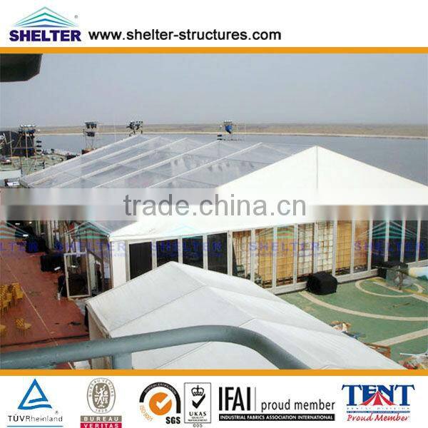 25m x 50m permanently installed glass wall marquee tents for sale