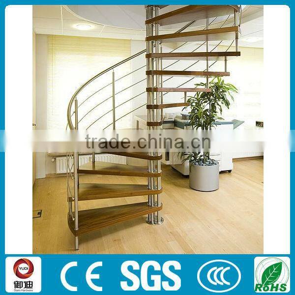 Australia standard Glass Railing Curved Staircase-YUDI