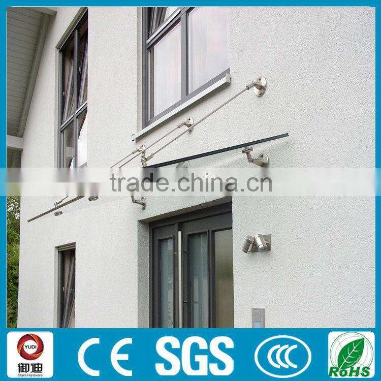 External 316 Stainless Steel Glass Canopy Awning For Roof