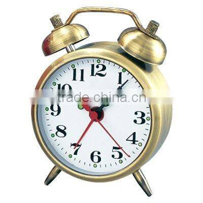Metal case mechanical alarm clock, 2.5 inch size