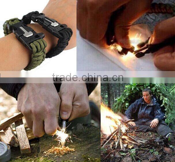 Yukai plastic flint buckles paracord firestarter buckles for camping